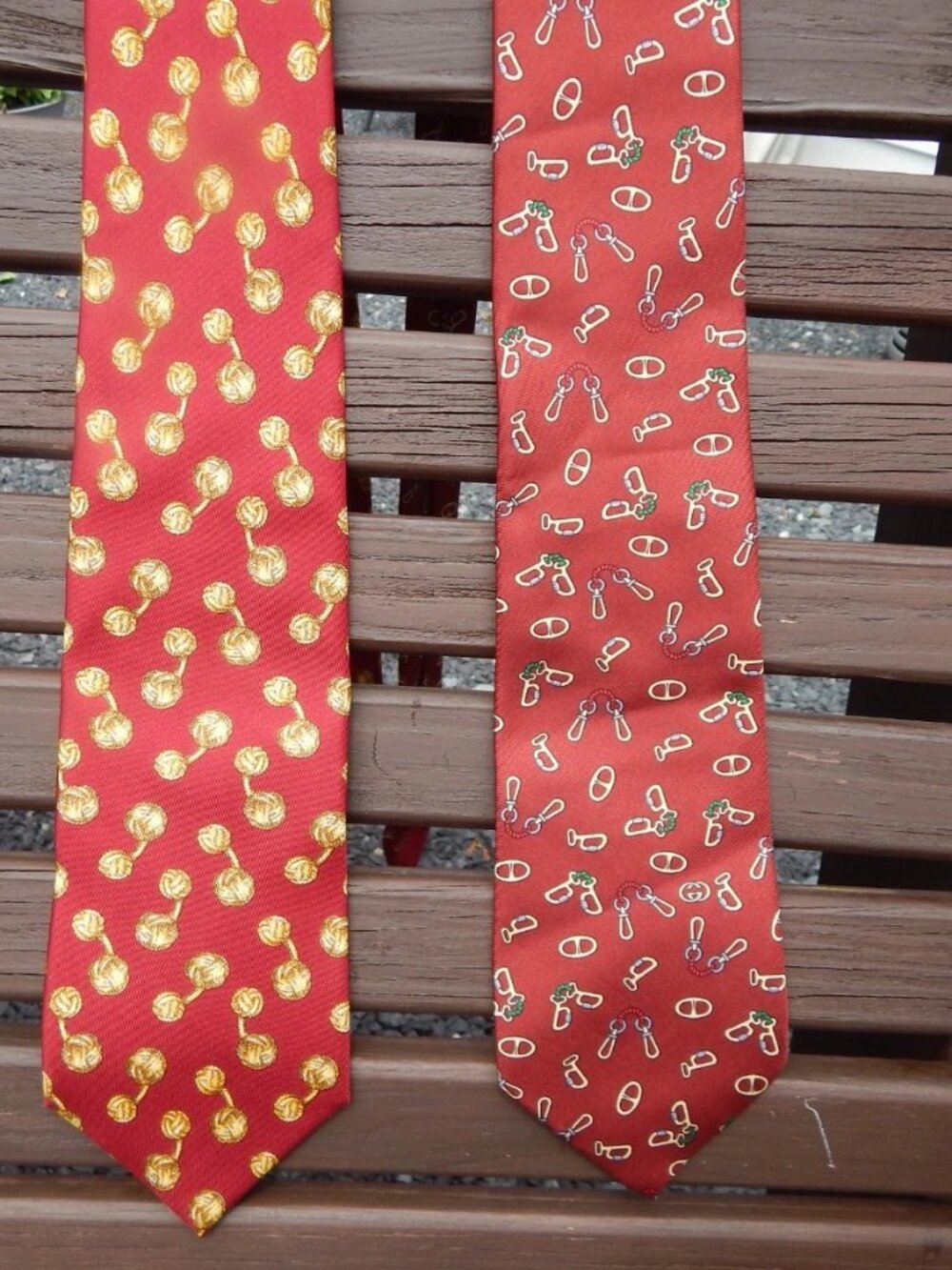 Vintage GUCCI Made in Italy Set of 2 100% Silk Mens Neckties Necktie Neck Tie